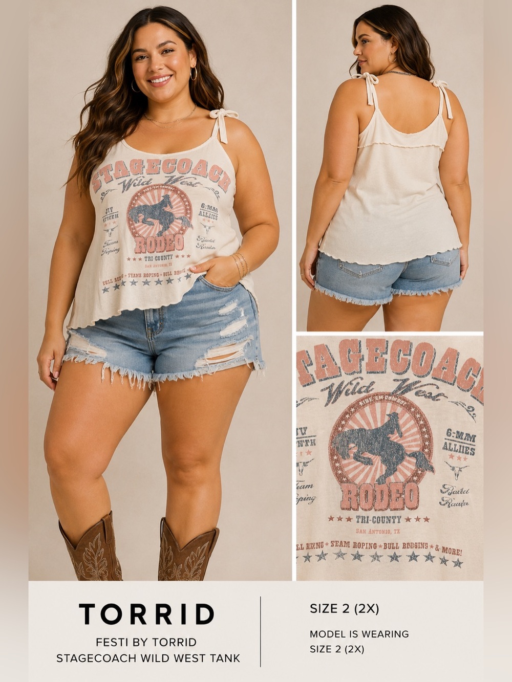 🤠Festi by TORRID Stagecoach Wild West graphic tank | size 2 (18/20)